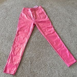 Hot Pink Coated Jeans